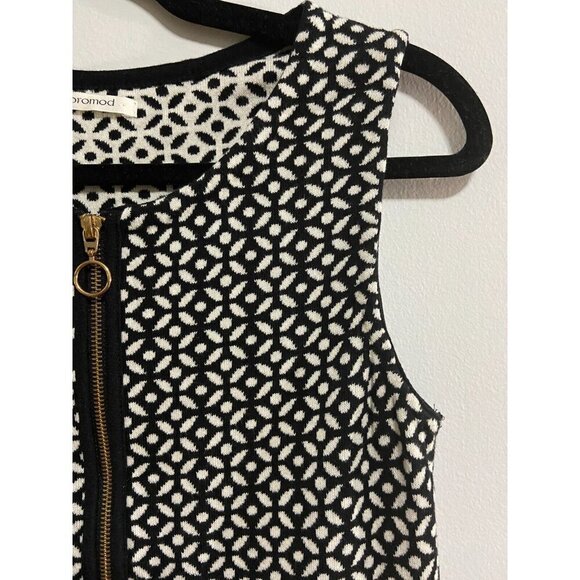 Promod Women's Sleeveless White and Black Cotton Dress Size M - Picture 7 of 11